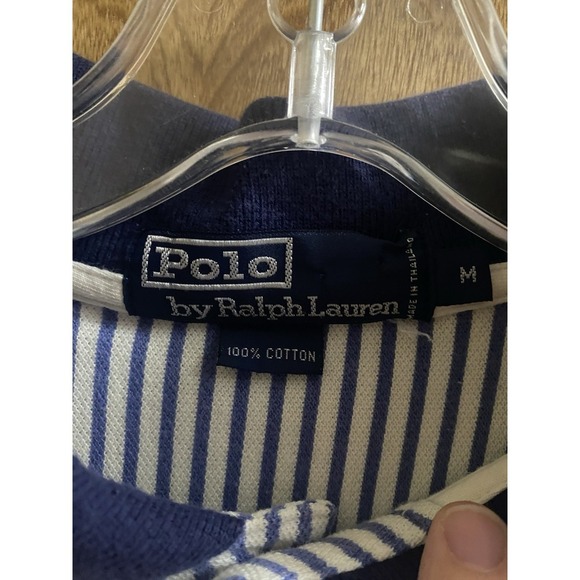 RALPH LAUREN POLO GOLF Short Sleeve Striped Top in Blue and White Size M Cotton - Picture 2 of 11